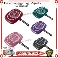 DESSINI ITALY Double Sided Non Stick Pan/Pemanggang Ajaib DESSINI,Grill Non Stick Pan/Grill Pan/Bbq 