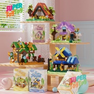 Mini Forest Tree House Building Blocks Set Creative Pumpkin Harvest House Building Toys for Kids