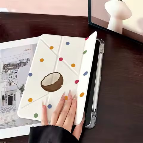 Dots Coconut For Samsung Galaxy Tab A8 A9 A11 S6 S7 S8 S9 S10 FE Plus Lite Protective With Pen Slot 
