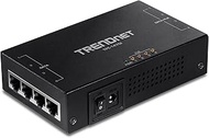TRENDnet 65W 4-Port Gigabit PoE+ Injector, TPE-147GI, 4 x Gigabit Ports(Data in), 4 x gigabit PoE Po