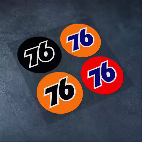 Number 76 Gas Station American Car Culture Sticker Motor Racing Dirt Bike Car Styling Vinyl Tape Dec