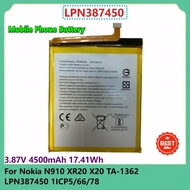 LPN387450 Replacement Mobile Phone Battery 3.87V 4500mAh 17.41Wh For Nokia N910 XR20 X20 TA-1362 LPN