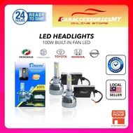 Fordayo 100W LED Headlight H4 H11 HB4 HB3 9012 Car Bulb Myvi Axia Bezza Alza Vios LED Lamp