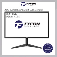 AOC 21.5" Inch WideScreen LED Backlit LCD Monitor 22B1H (Refurbished)