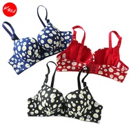 KM Women Size 34-38 Chrysanthemum With Under Wired Daily Bra Lingerie [L25823]