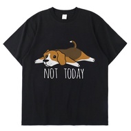 Funny Manga Not Today Beagle Dog T Shirt Men Tops Summer Cotton O-Neck Tee Shirt Oversize Harajuku Streetwear T-Shirt Male S-4XL-5XL-6XL