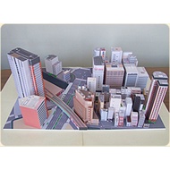 Japanese tokyo City diorama papercraft pattern sheet (NM-B)