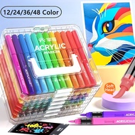 Acrylic Marker Pen Set Box-packed Coloring Set Color Pen Painting Highlighter Pen Set Art Supplies