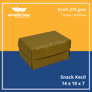 (Isi 20 pcs) Dus Snack Kraft 14x10x7// dus snack/ dus donat/ dus kue/ dus bolu/ dus lemper/ dus kue