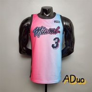 Men's Hot Pressed #3 Dwyane Wade NBA Miami Heat pink basketball Jersey