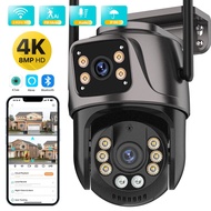Kualiti Premium Tiga Skrin Wifi Kamera Keselamatan 4k 8mp Luar Wayarles Ptz Ip Camera Ai Pengawasan 