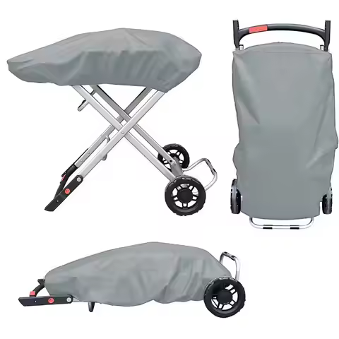 101x49x25cm Grey Grill Cover For Weber Traveler Portable Gas Grill 210D Heavy Duty Waterproof BBQ Co