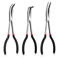 3Pcs 11 Inch Needle Nose Pliers Set 25° Bent Nose Pliers 45° Bent Nose Pliers 90° Bent Nose Pliers f