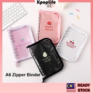 Zipper A6 Glitter Photocard Binder [HIGH QUALITY] DIY Diary Planner Sticker Binder Sleeve Pocket A6