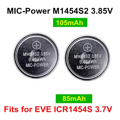 2-10PCS 3.85V Mic Power M1454S2 85mAh 3.7V ICR1454 LIR1454 Battery For JABRA Elite active 65t TWS Ea