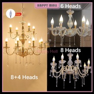 Luxury Crystal Chandelier 6/s 8/s 12 Heads Retro Iron Chandelier/ Including Bulb