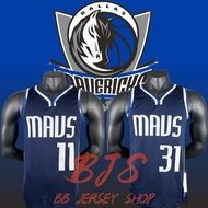 Hot Press Dallas Mavericks jersey 2024-25 deep blue white V-neck jersey