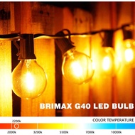 BRIMAX 6 Pack G40 Globe LED Bulbs, AC220V-240V, E12 Edison Screw Base, 1W=10W, 2200K Warm White Clea