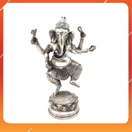19Cm Silver-plated Copper Elephant God Stand A Buddha Statue
