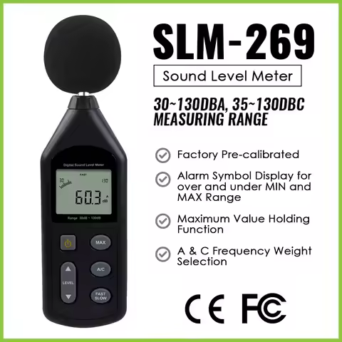 Digital Sound Level Meter Decibel Noise Tester 30~130dBA Audio Volume Factory Pre-C A C Frequency Wi