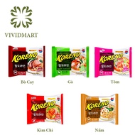 [Korean] [Retail Package] Korean KORENO Spicy Beef / Chicken / Shrimp / Kimchi / Mushroom Noodles - Pack 100g - KORENO