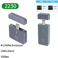 M.2 NVMe 2230 SSD Hard Disk กล่อง USB3.2 Gen2 Mobile Solid State Disk สำหรับ M2 2230 SSD อลูมิเนียม Enclosure