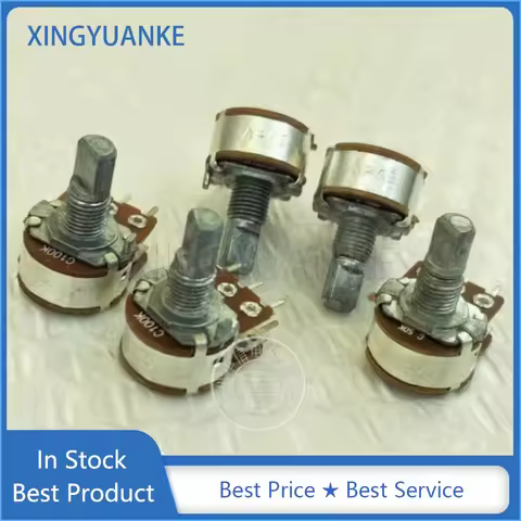 5PCS WH148 Dual Potentiometer 148 Type C50K C100K B10K B50K Audio Volume Potentiometer 6-Pin Half Sh