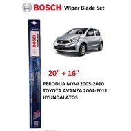 Bosch Advantage BA2016 Wiper Blade 20" &amp; 16" For Myvi / Avanza / Hyundai Atos