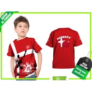 2022 World Cup Kids T-Shirt DENMARK Fullprint Sublime Jersey