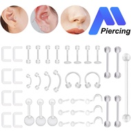 1-5 Pcs Acrylic Nose Septum Piercing 20G/16G/14G Lip Stud Piercing Invisible Labret Ring Hidden Nave