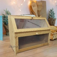 [Dolity2] Bamboo Bread Box Bread Bin Cans Bread Holder Kitchen Canisters Bread Storage Container for Shop Flour Food Tea