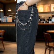 Trendy jewelry rivets dark metal hip-hop accessory Chain High Street Multi-Layer Punk Tassel Pants C