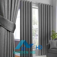 Gorden blackout polos biru muda hordeng jendela dan pintu kamar tirai minimalis sekat ruangan