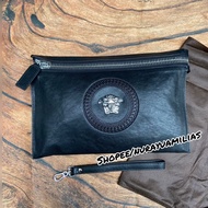 Jual Tas clutch pria Versace full kulit asli import branded Limited