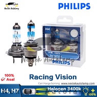 Philips Racing Vision H4 H7 Headlight Bulb Light +150% Halogen 1650L High Low Beam Brighter Genuine 