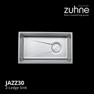 ZUHNE Jazz 2-Ledge Scratch-Resist 304 Stainless Steel Undermount Workstation Kitchen Sink with Free Accessories Bundle