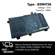 (ส่งฟรี ประกัน 1 ปี) แบตเตอรี่ โน๊ตบุ๊ค Compatible with Asus TUF FX504 FX505 Series B31N1726 ส่งด่วน