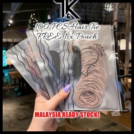 [LOCAL] 100 Pcs Hair Tie Set FREE Storage Pouch Bag Women Hair Rubber Band Pengikat Rambut Tali 发圈发绳