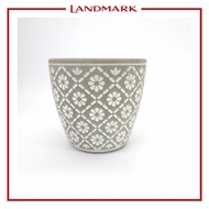 Landmark Cement Pot / Planter Flower Design 14cmx13cm