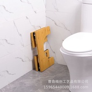 ST/📍Foldable Wooden Foot Stool Household Ottoman Toilet Toilet Toilet Seat Stool 7WDM
