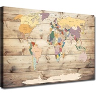 World Map Painting Canvas Detailed World Map Canvas Antique World Map Pictures Vintage Rustic Farmho