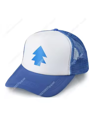 New Unisex Women Men Blue Pine Tree Dipper Gravity Falls Cartoon Mesh Hat Cap Trucker Baseball Hat