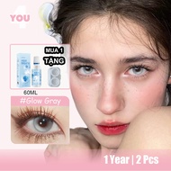 4YOU Contact Lens （0-8）Light Gray Color 1 Year 14.2mm 1 Pair