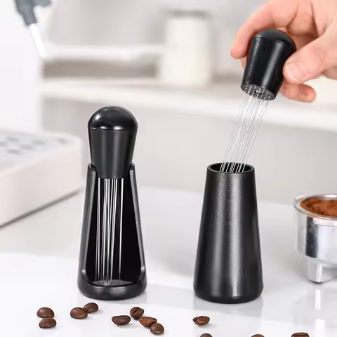 Coffee Stirrer Needle Espresso Coffee Stirring Tool Powder Stirrer Distributor Wood Handle Leveler W
