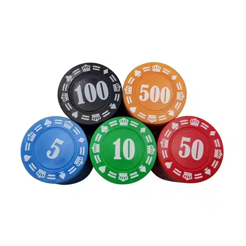 100 Pcs 37mm Round Plastic Poker Chips Texas Poker Card Game Baccarat Counting Accessories Casino Di