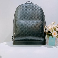 TW4686 Gucci 古馳 皮款背包 黑色經典Logo壓紋 GG Supreme Backpack Black x PHW