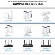 Penggantian Pengecas Kord Kuasa AC DC 12V untuk TP-Link Deco M3 M4 M5 S4 X20 X55 X60 X90 P9 E4, AC17