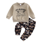 Kaipiclos Baby Boy Clothes Cow Print Long Sleeve Crewneck Sweatshirt Top Long Jogger Pants Fall Wint