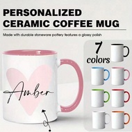 1pc Customizable Ceramic Coffee Mug, Personalized Text Mug, Customized Mr./Ms. Coffee Cup, Personali