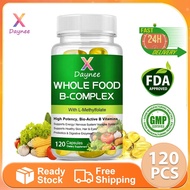 Daynee Vitamin B Complex Capsules Whole Food Supplement B1 B2 B3 B5 B6 B7 B9 B12 For Stress Energy A